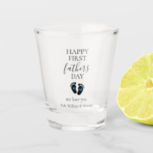 Vaso De Chupito Primer Día del Padre - Huellas de bebé y corazones