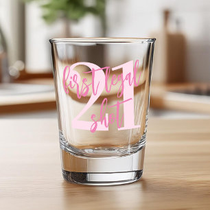 Vaso De Chupito Primer disparo legal 21º cumpleaños del rosado mod