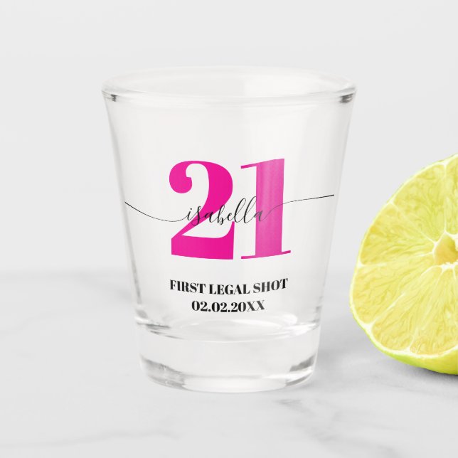 Vaso De Chupito Primer trago legal en cumpleaños 21 (Anverso)