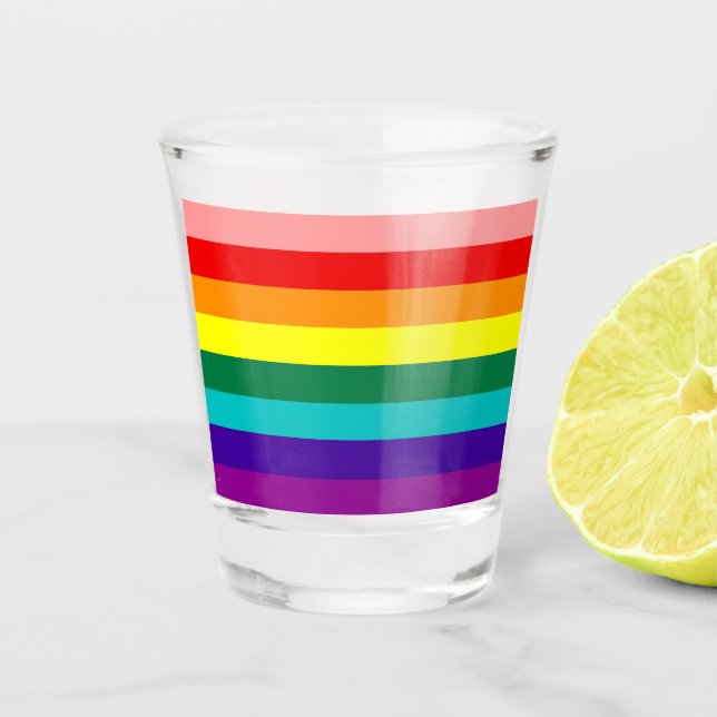 Vaso De Chupito Primera bandera del orgullo arcoiris (Anverso)