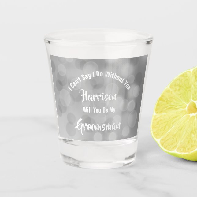 Vaso De Chupito Propuesta Groomsman Bubbly Sparkly Silver (Anverso)