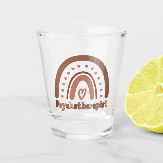 Vaso De Chupito Psicoterapeuta Arcoíris Boho Terapeuta (Anverso)