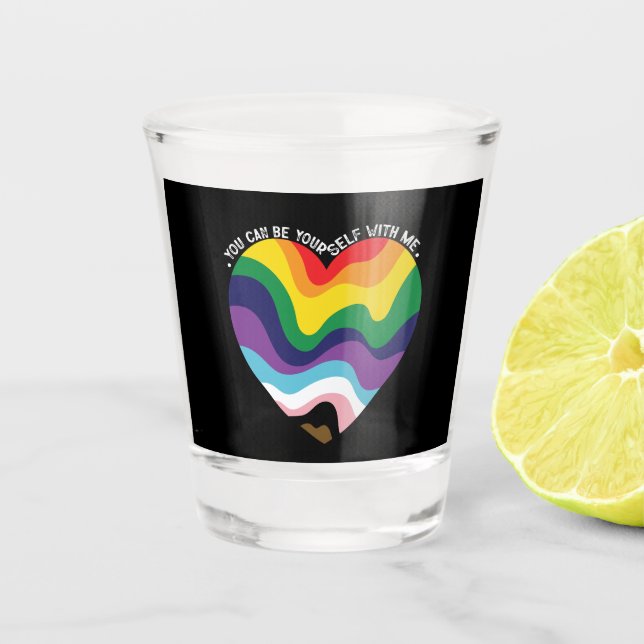 Vaso De Chupito Puedes Estar Conmigo Mismo Gay Transgénero LGBT (Anverso)