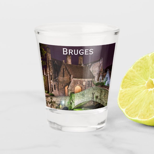 Vaso De Chupito Puente Bonifacius en Brujas (Anverso)