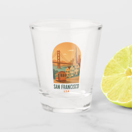 Vaso De Chupito Puente Golden Gate de San Francisco Vintage Retro