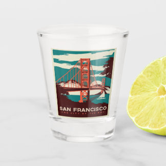 Vaso De Chupito Puente Golden Gate estilo vintage de San Francisco