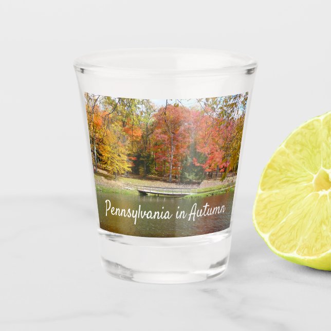 Vaso De Chupito Puente Seven Springs Fall III Paisaje de Otoño (Anverso)