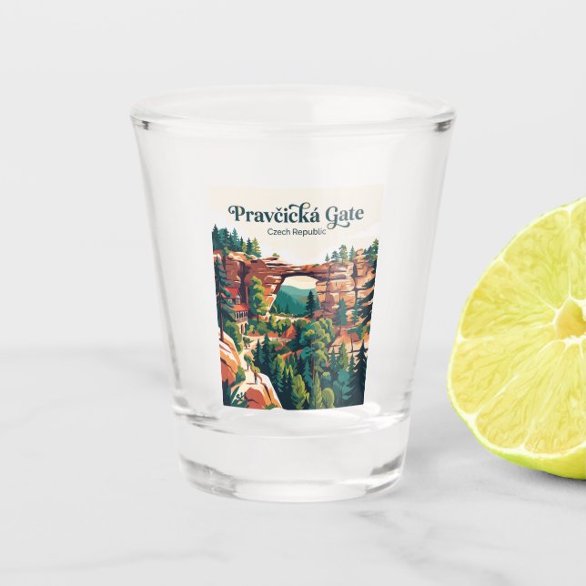 Vaso De Chupito Puerta de Pravčická República Checa (Anverso)