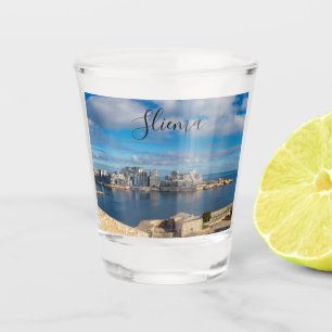 Vaso De Chupito Puerto de Sliema y rascacielos de Malta