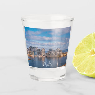Vaso De Chupito Puerto de Sliema y rascacielos de Malta