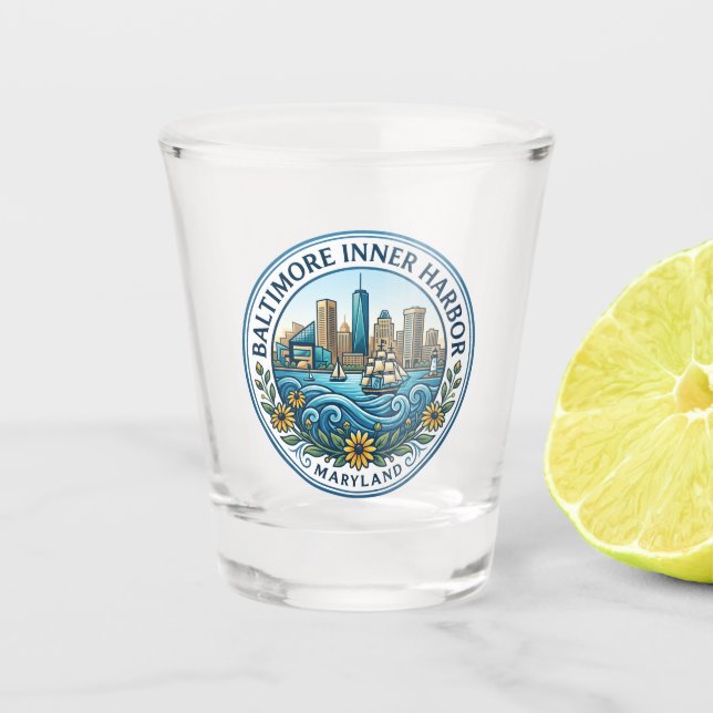 Vaso De Chupito Puerto Interior de Baltimore Maryland (Anverso)