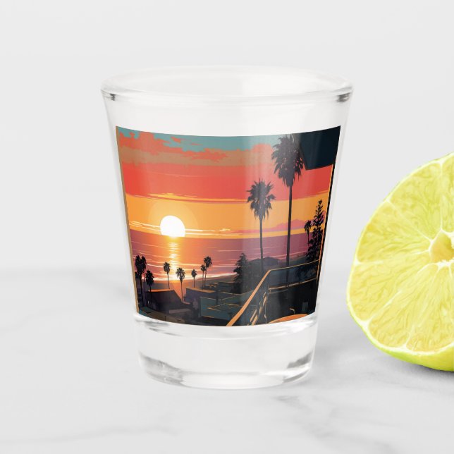 VASO DE CHUPITO PUESTA DE SOL EN SANTA MONICA #1 (Anverso)