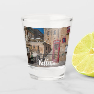 Vaso De Chupito Puesto de teléfono rojo en La Valeta Malta