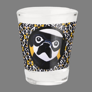 Vaso De Chupito Pug Dog Dad Men Black Gold Unique Photo Gipy