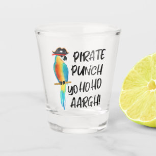 Vaso De Chupito Punch Divertido de Loro Pirata Tropical
