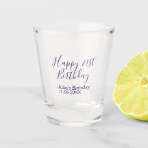 Purple happy 21st cumpleaños fecha Keychain