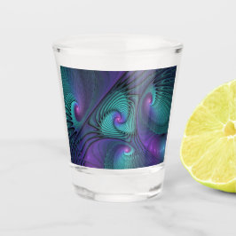 Vaso De Chupito Purple Meets Turquoise Moderno Resumen Arte Fracta