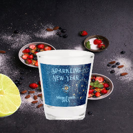 Vaso De Chupito Purpurina de Año Nuevo esparcido azul Fiesta flora