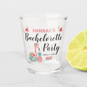 Vaso De Chupito Purpurina de oro rosa Flamingo Bachelorette