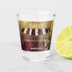 Vaso De Chupito Purpurina de oro y retiro feliz del humo del oro r