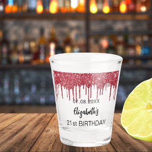 Vaso De Chupito Purpurina rojo gotea fiesta de cumpleaños