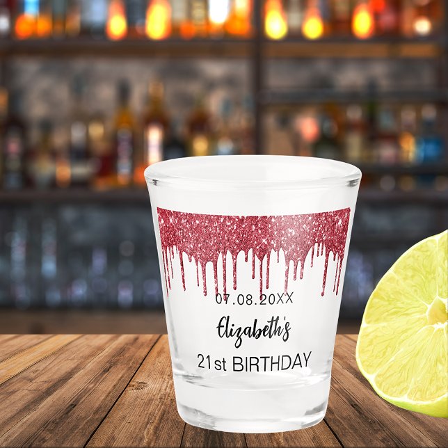 Vaso De Chupito Purpurina rojo gotea fiesta de cumpleaños (Subido por el creador)