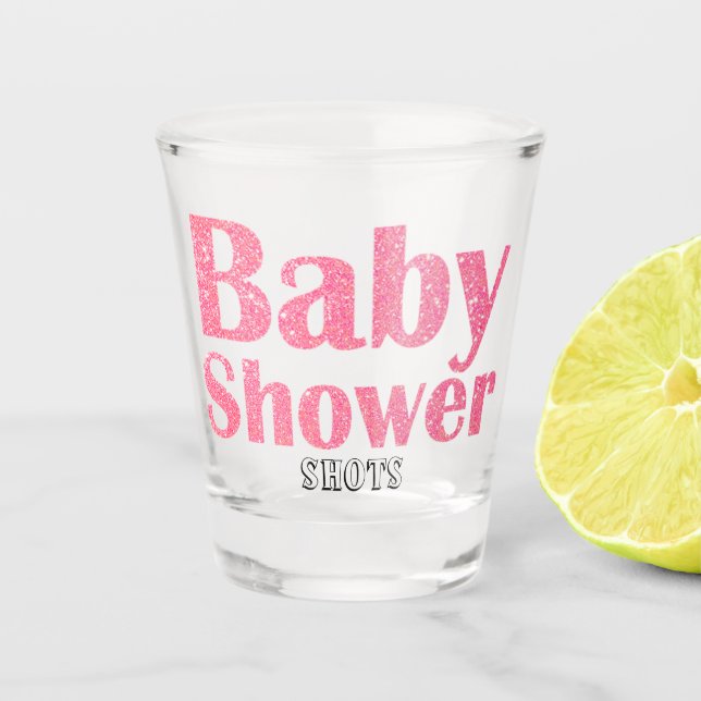 Vaso De Chupito Purpurina rosa Chica Baby Shower Shots (Anverso)