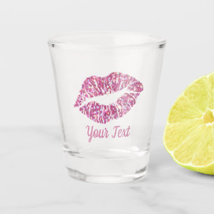 Vaso De Chupito Purpurina Rosa Lip Besa a Jefe Babe