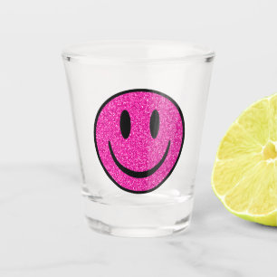Vaso De Chupito Purpurina rosa sonríe cara