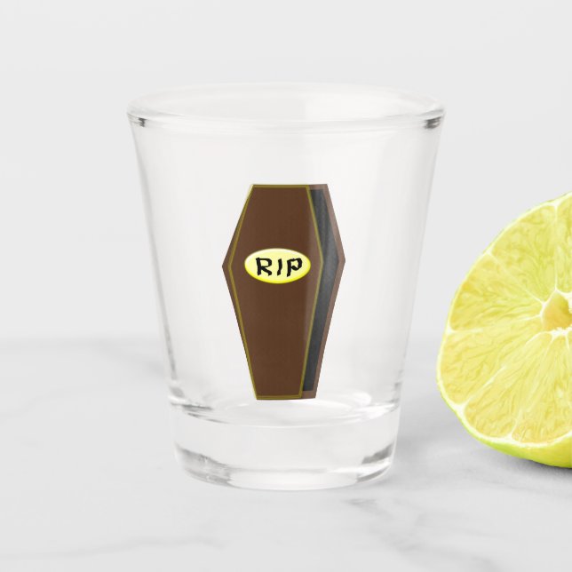Vaso De Chupito QEPD Ataúd de Halloween (Anverso)