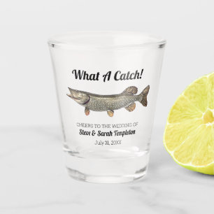 Vaso De Chupito Qué Boda de pescado de pesca de altura con fecha 