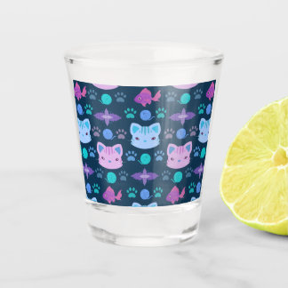 Vaso De Chupito ¿Qué es Guay, gato gatito en morado y azul?