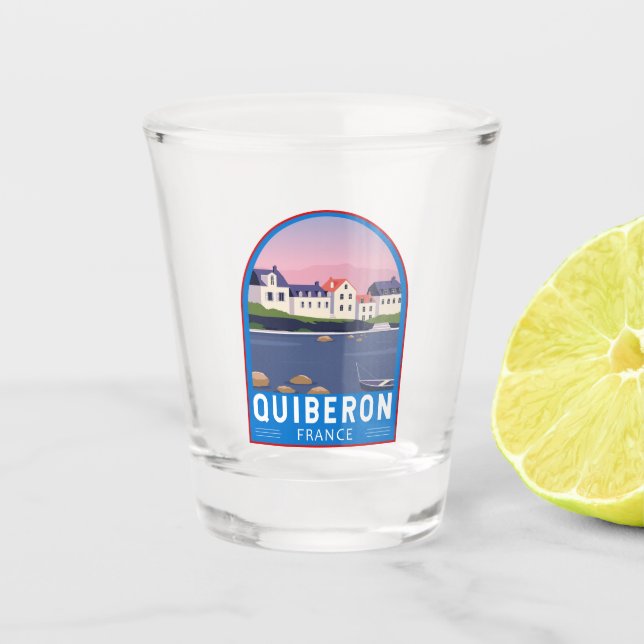 Vaso De Chupito Quiberon Francia Viajes Arte de época (Anverso)