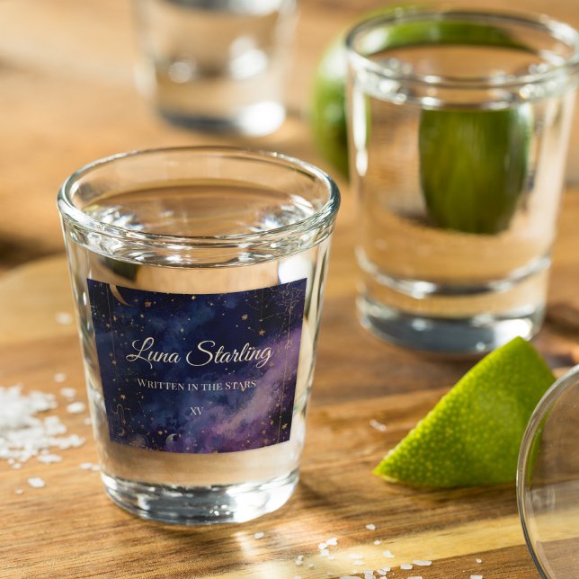 Vaso De Chupito Quinceañera celeste, personalizado (Subido por el creador)