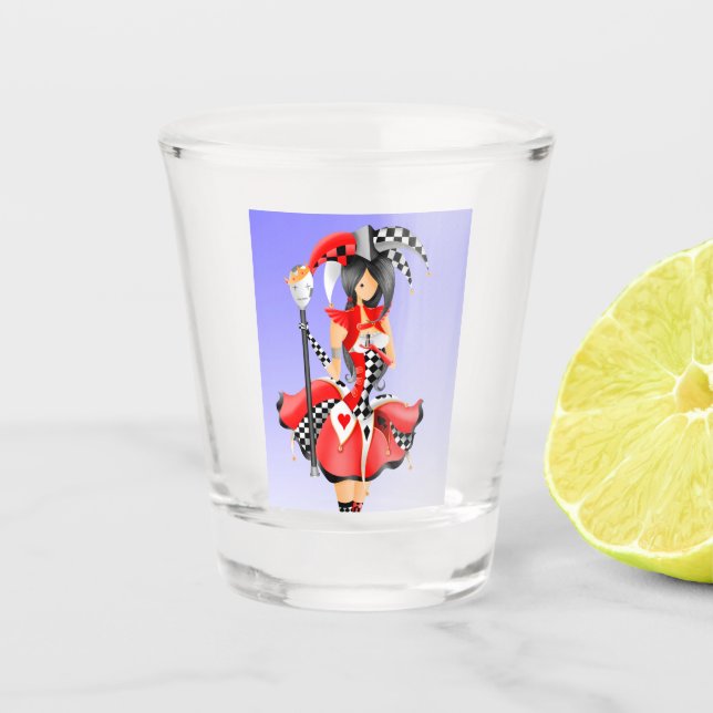 Vaso De Chupito Quirky Jester y el rey marionetas (Anverso)