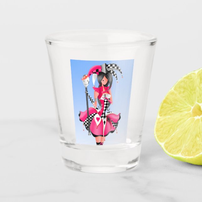 Vaso De Chupito Quirky Jester y el rey marionetas (Anverso)
