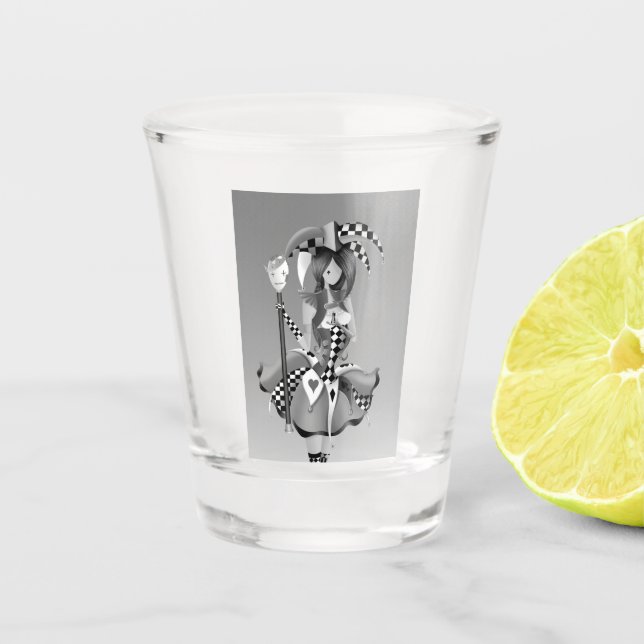 Vaso De Chupito Quirky Jester y el rey marionetas (Anverso)