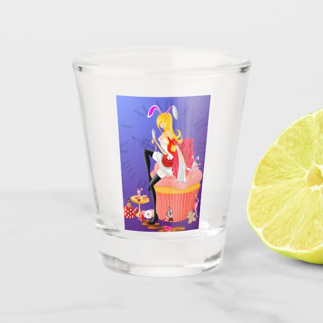Vaso De Chupito Rabbit blanco en pastel (Anverso)