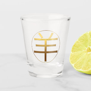 Vaso De Chupito Ram Goat Year Oro efecto grabado en relieve Símbol