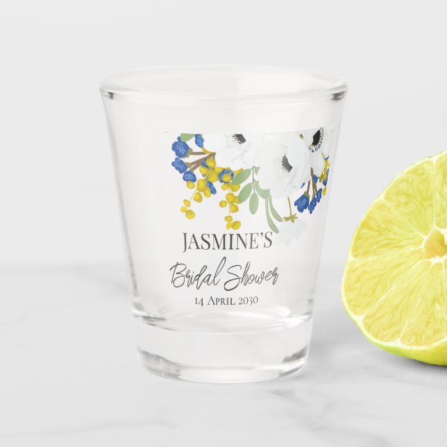 Vaso De Chupito Ramo Floral de Primavera White Bridal Shower  (Anverso)