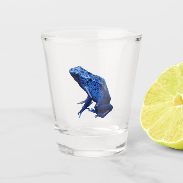Vaso De Chupito Rana Dart de veneno azul (Anverso)