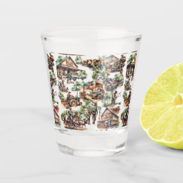 Vaso De Chupito Rancho occidental o escenario rural