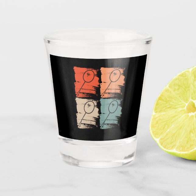 Vaso De Chupito Raqueta de bádminton bádminton Retro (Anverso)