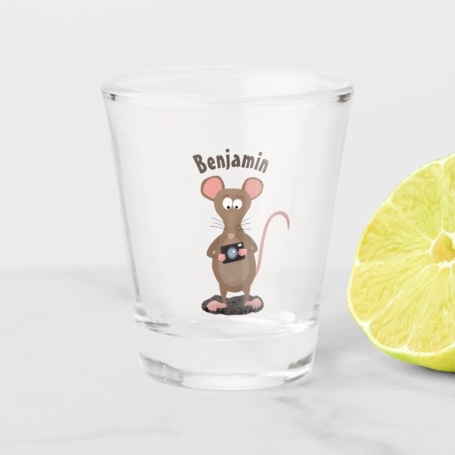 Vaso De Chupito Rata divertida con ilustracion de personalizado de (Anverso)