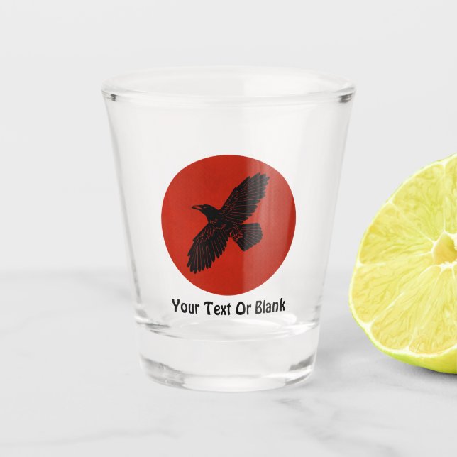 Vaso De Chupito Raven en rojo (Anverso)