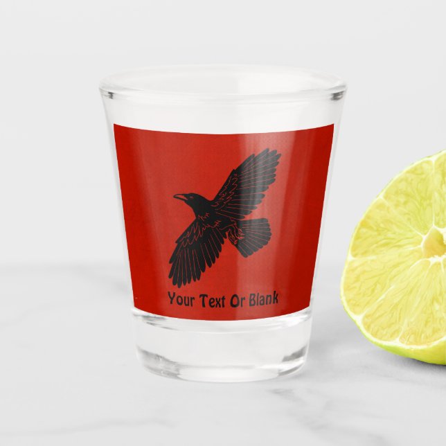 Vaso De Chupito Raven en rojo (Anverso)