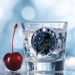 Vaso De Chupito Raven Moon Phases Stars Blue