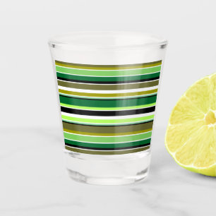 Vaso De Chupito Rayas blancas de color verde suave