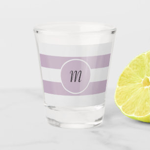 Vaso De Chupito Rayas claras púrpuras y blancas apagadas 