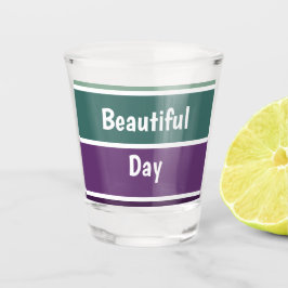 Vaso De Chupito Rayas Verdes Y Púrpura